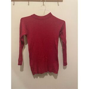 Vintage Sheena silk red long sleeve crew neck knit pullover sweater size small
